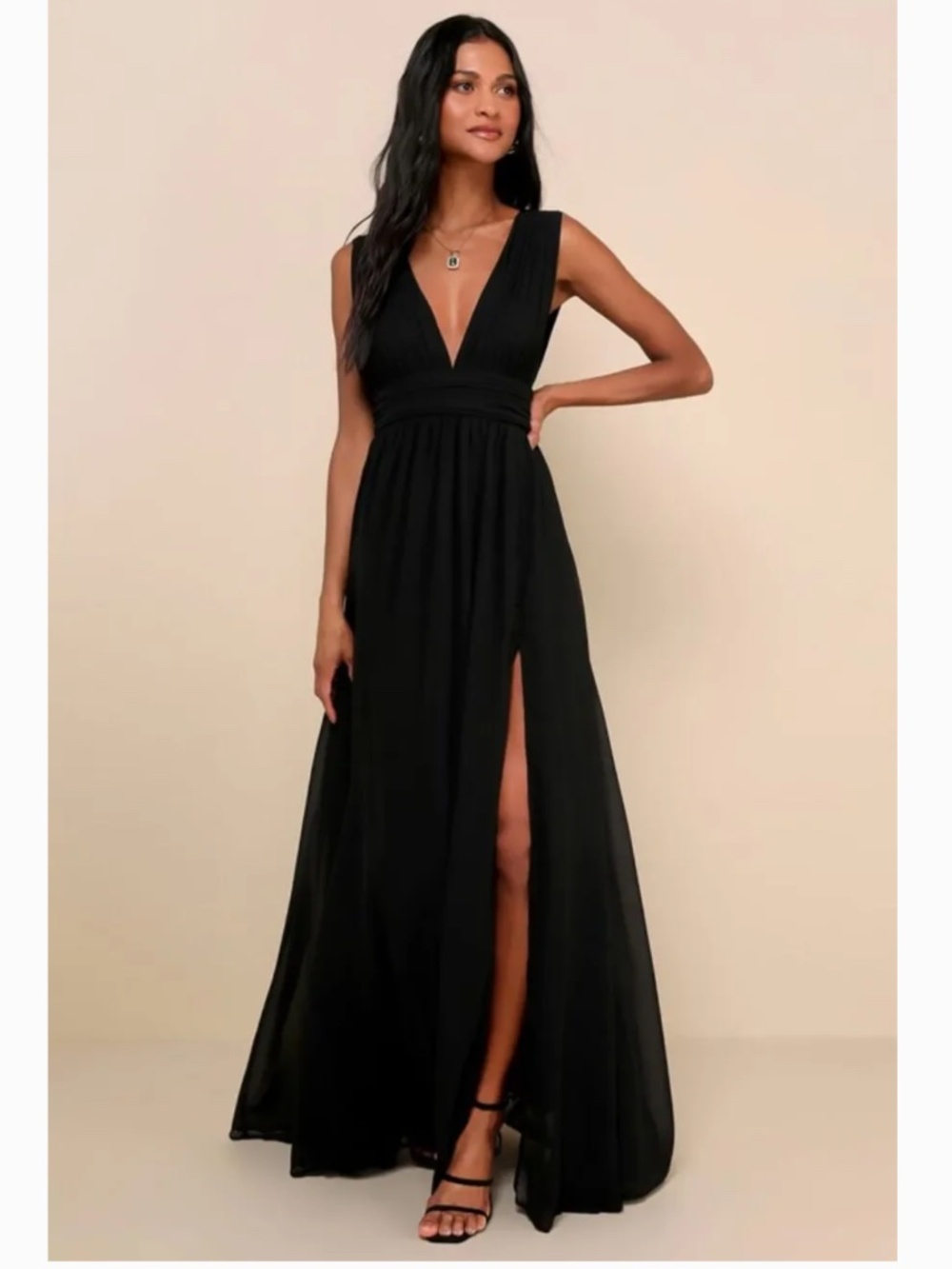 Lulus Heavenly Hues Black Maxi Dress - Size small
